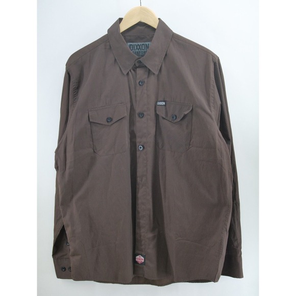 Dixxon Workforce Form & Function Shirt Men's XL Black/Brown‎ Striped Long Sleeve
